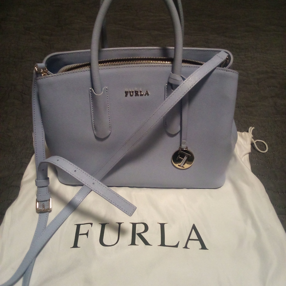 Furla Blue Satchel Modern Sophistication
